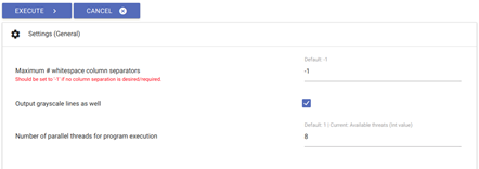 Line segmentation settings.